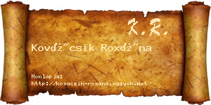 Kovácsik Roxána névjegykártya